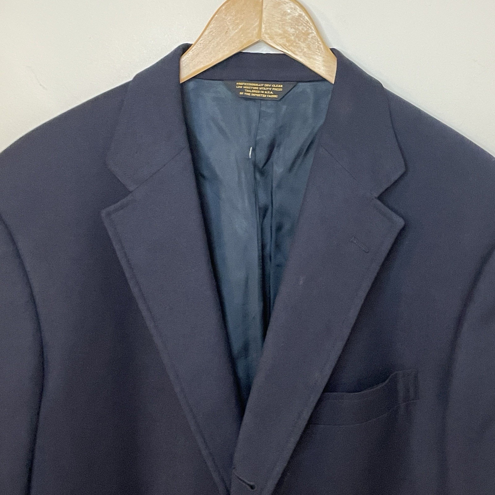 J Press Blazer 46l Navy Blue Wool Gold Button Classic Sport Coat Ivy League 80s — image 6 of 8